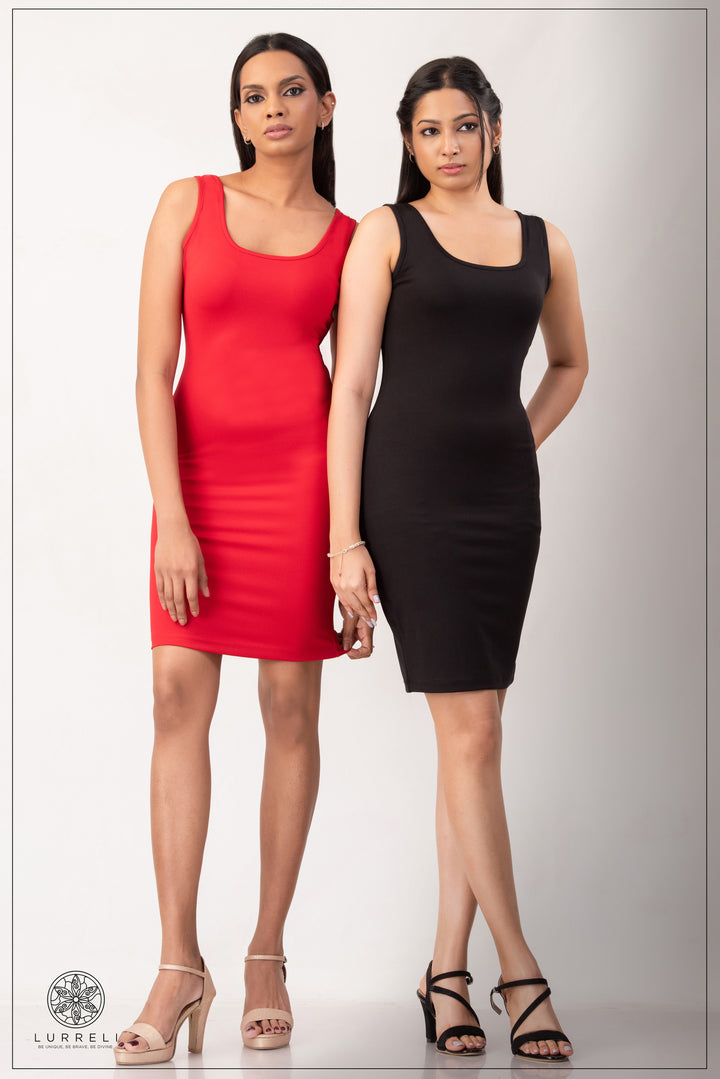 Sleeveless Bodycon Midi Tank Sheath Knee Length Dress – view 4 – Lurreli