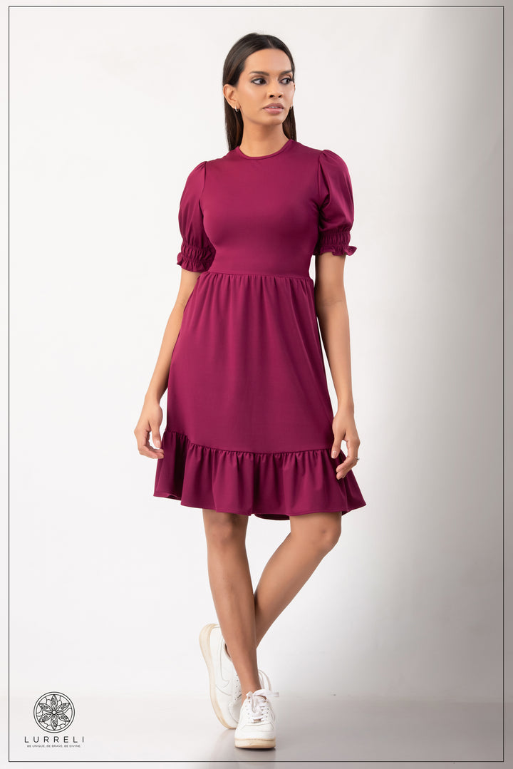 Puff Sleeve Dress – view 4 – Lurreli