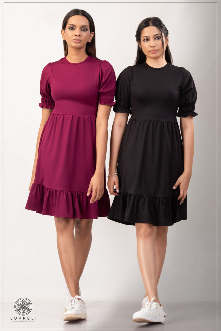 Puff Sleeve Dress – view 1 – Lurreli