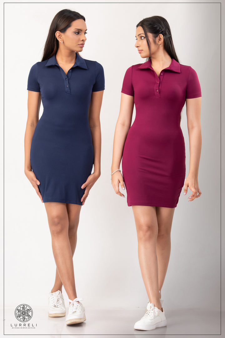 Collared Mini Rib Dress – view 6 – Lurreli