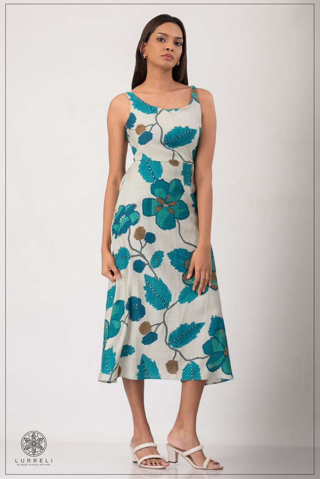 "Bougainvillea Midi Dress" – Green – Lurreli