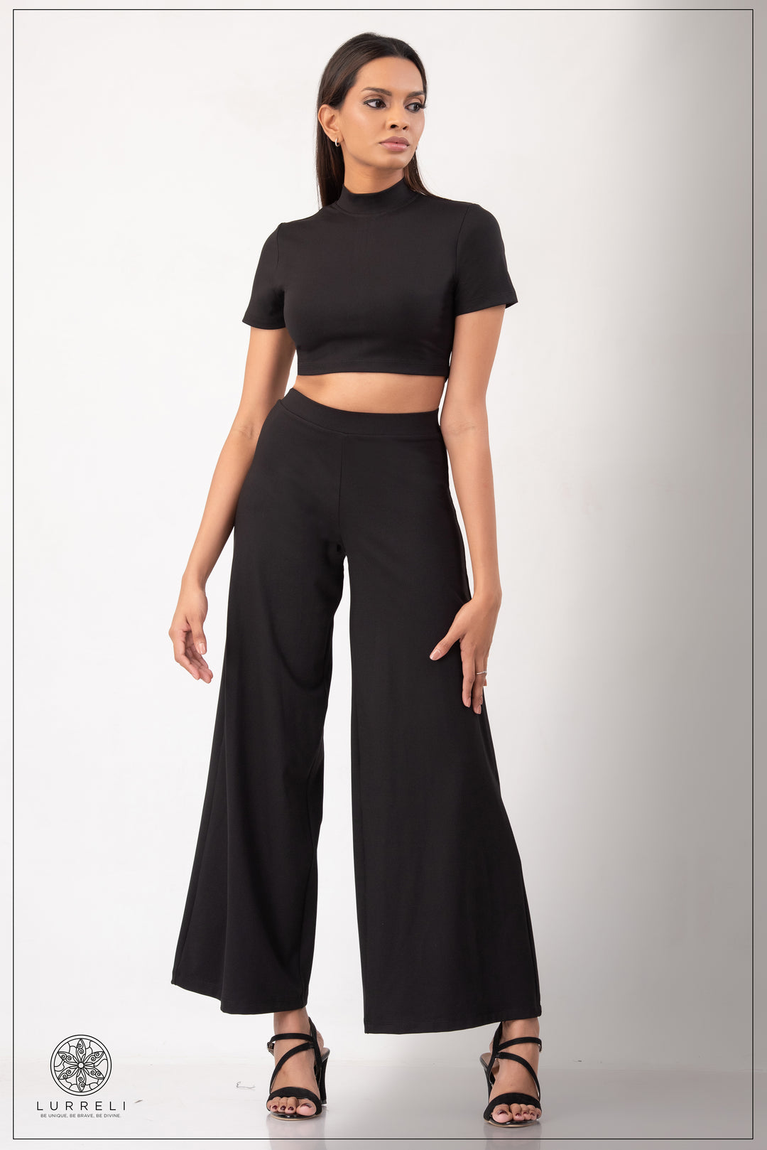 Flared High-Waist Pant – Black – Lurreli