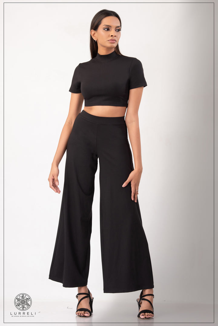 Flared High-Waist Pant – Black – Lurreli