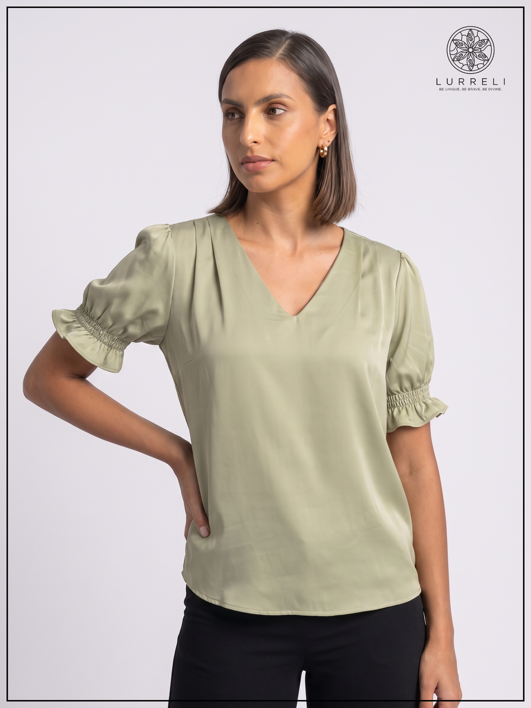 Luna Gather Sleeve Blouse – view 5 – Lurreli