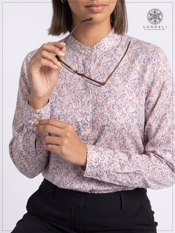 Floral Workwear Blouse – Pink – Lurreli