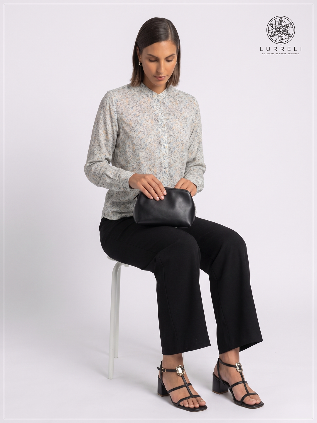 Floral Workwear Blouse – Light Green – Lurreli