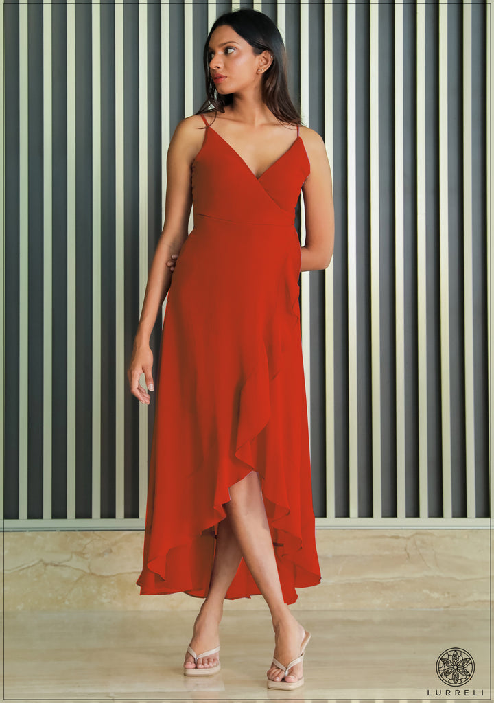 Noah Strappy Dress – Red – Lurreli