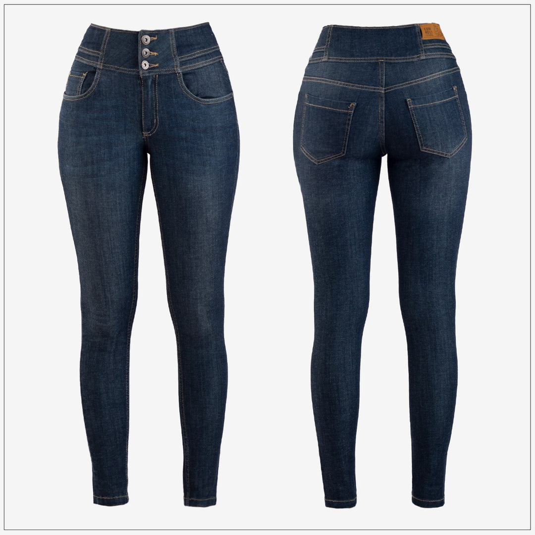 High Waist Slim Fit Jean - Dark Wash – view 2 – Lurreli
