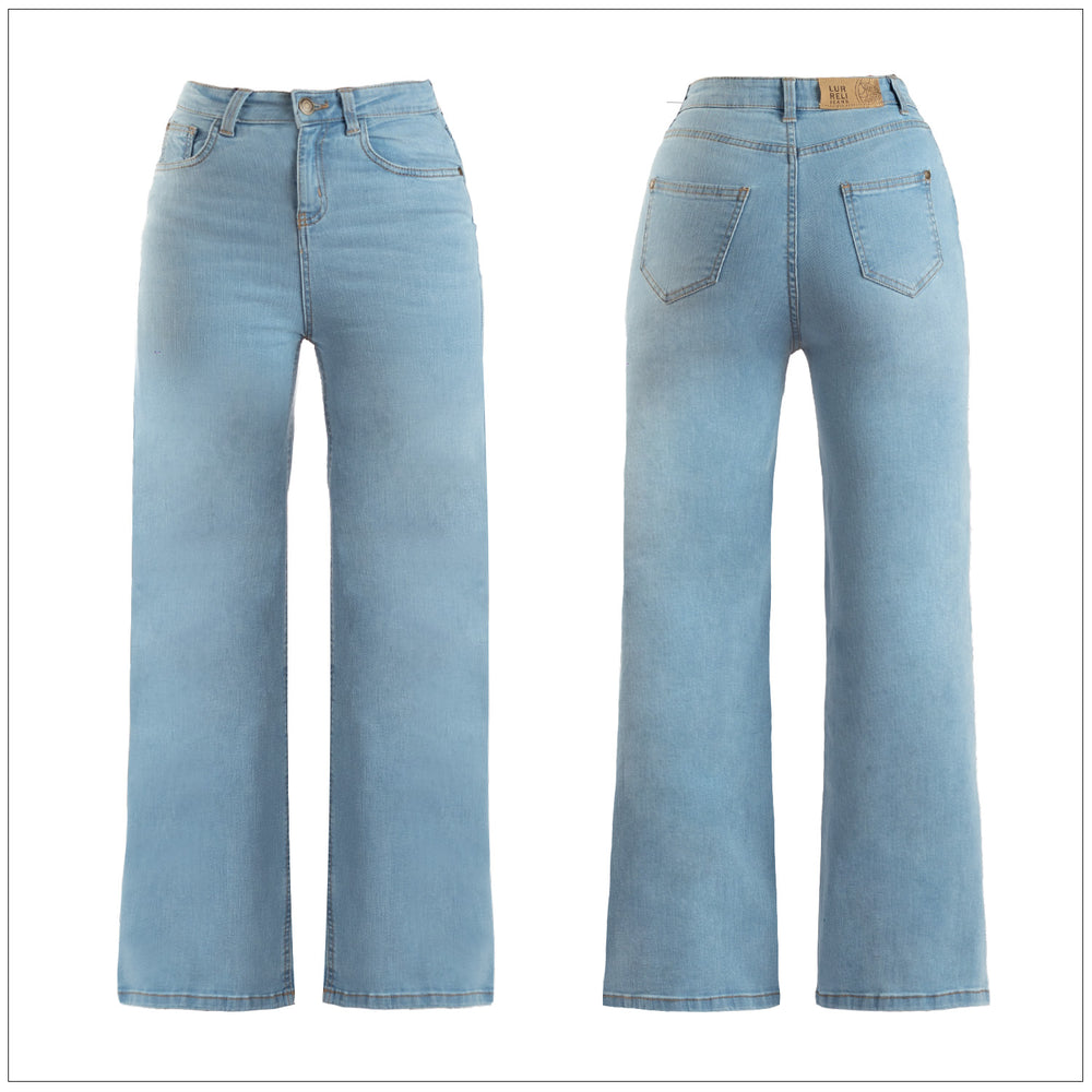 High Waist Wide Leg Jean - Super Light Wash – view 2 – Lurreli