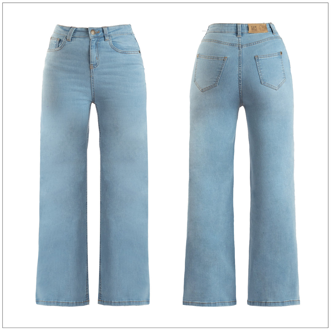 High Waist Wide Leg Jean - Super Light Wash – view 2 – Lurreli