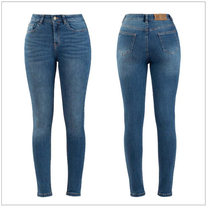 Mid Waist Slim Fit Jean - Mid Wash – view 2 – Lurreli