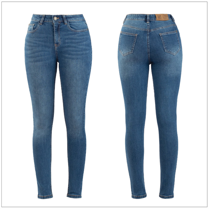Mid Waist Slim Fit Jean - Dark Wash – view 2 – Lurreli