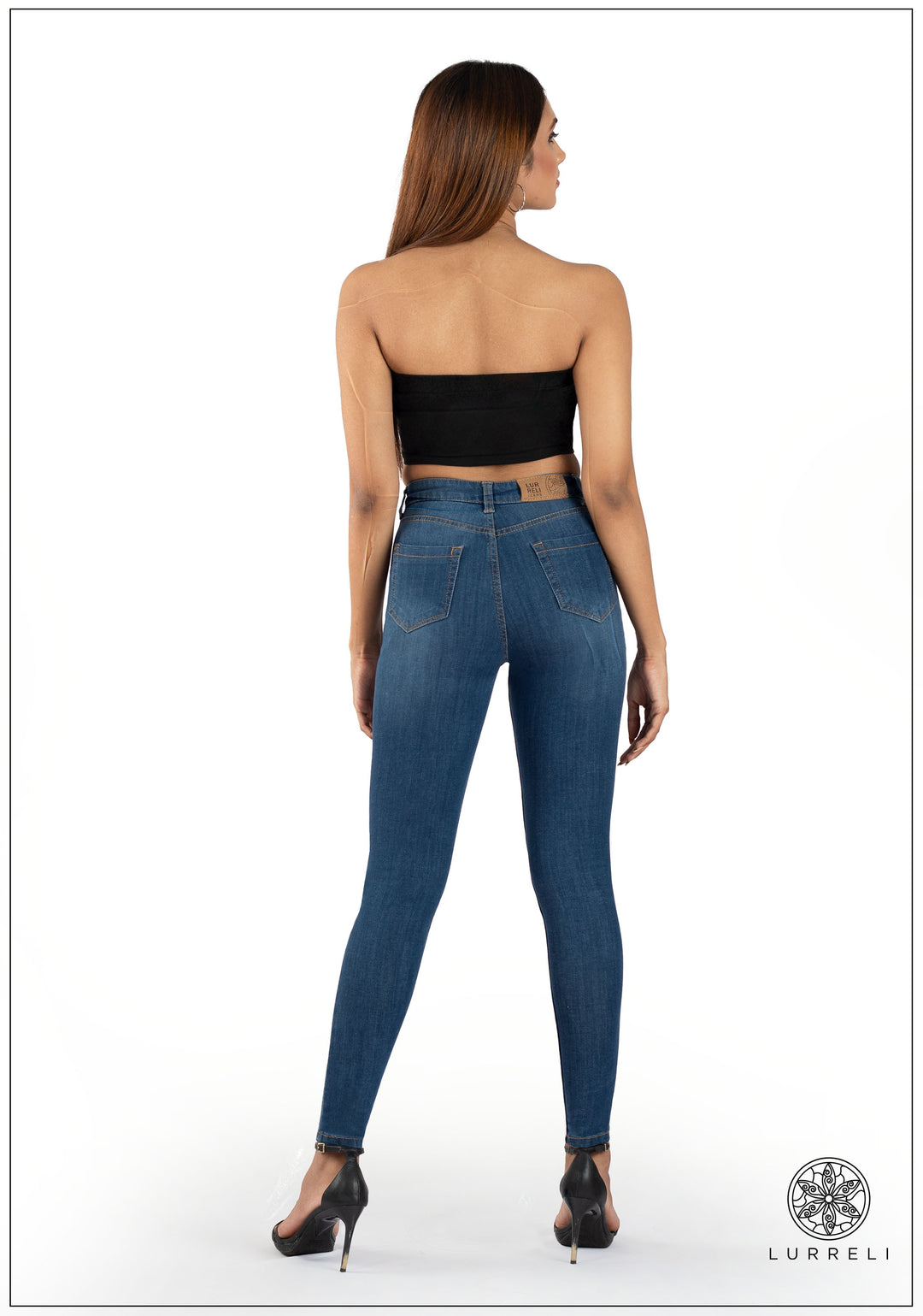 Mid Waist Slim Fit Jean - Mid Wash – view 3 – Lurreli