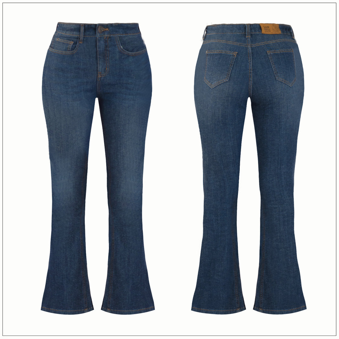 High Waist Boot Cut Jean - Mid Wash – view 2 – Lurreli