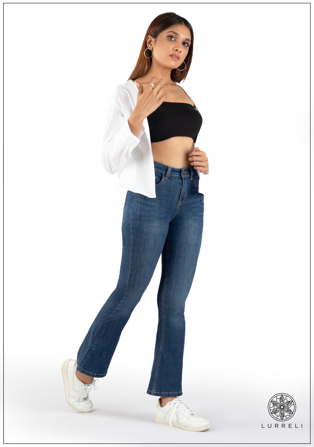 High Waist Boot Cut Jean - Mid Wash – view 1 – Lurreli