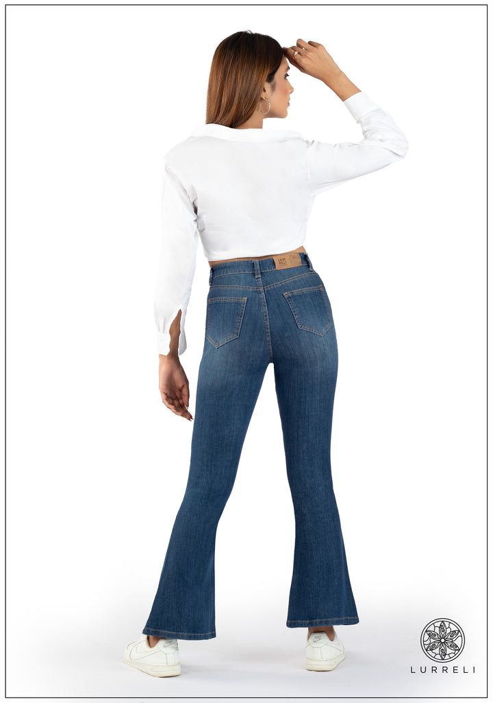 High Waist Boot Cut Jean - Mid Wash – view 3 – Lurreli