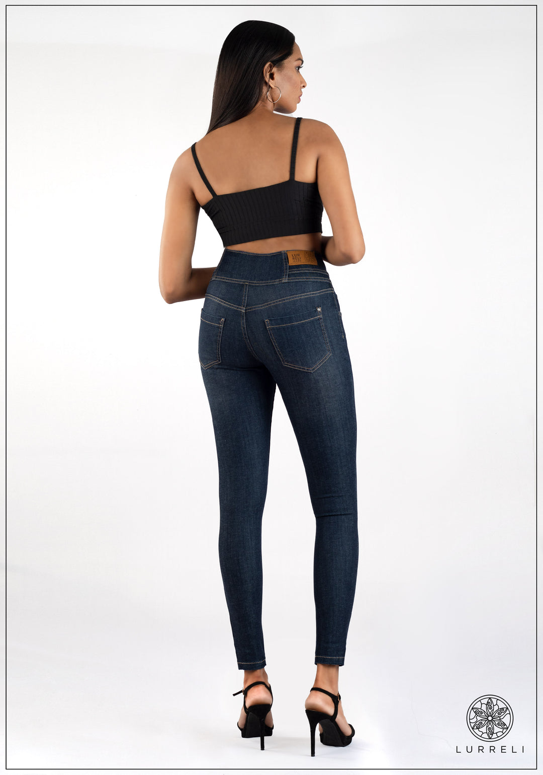 High Waist Slim Fit Jean - Dark Wash – view 3 – Lurreli