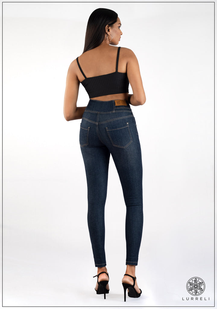 High Waist Slim Fit Jean - Dark Wash – view 3 – Lurreli