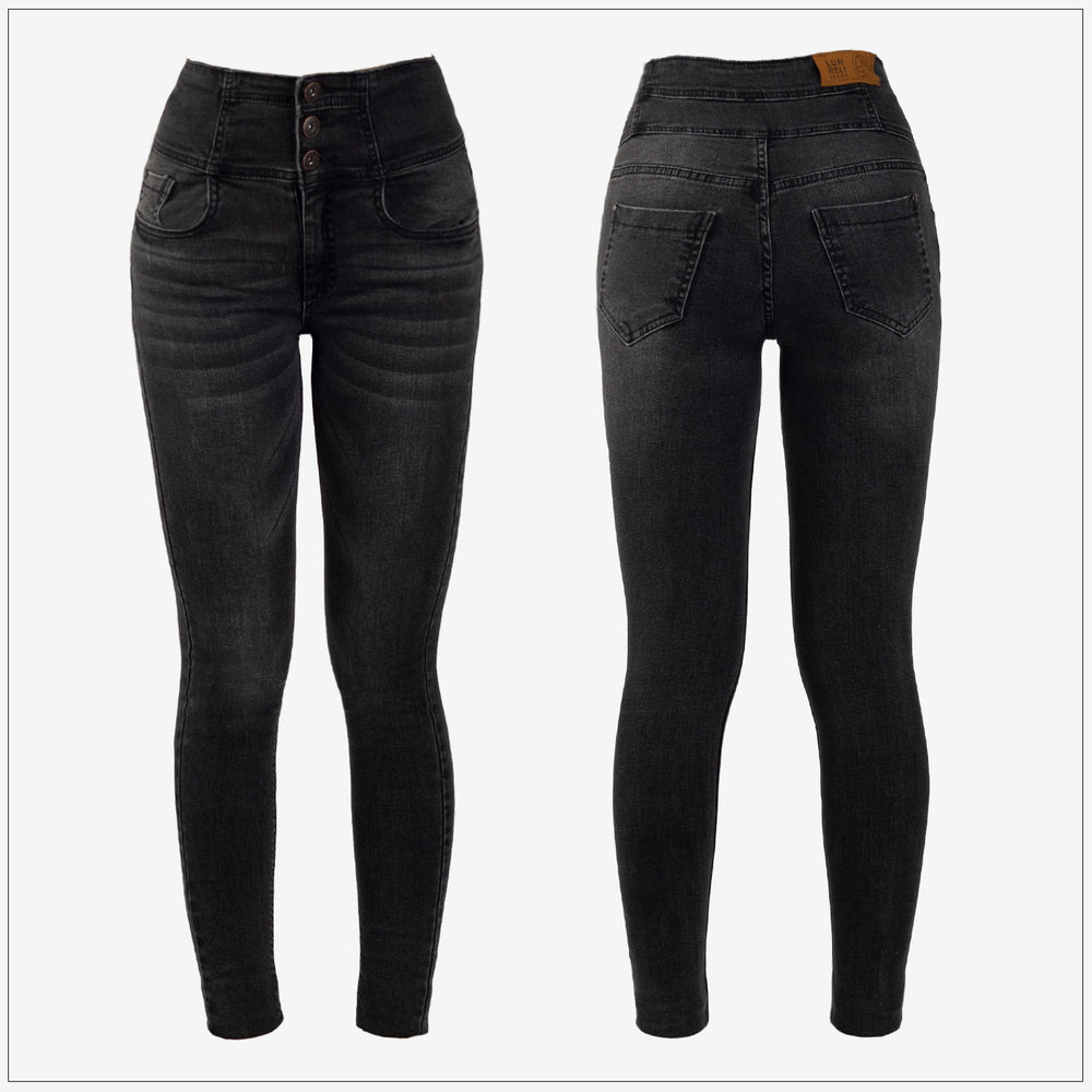 High Waist Slim Fit Jean - Light Wash – view 2 – Lurreli
