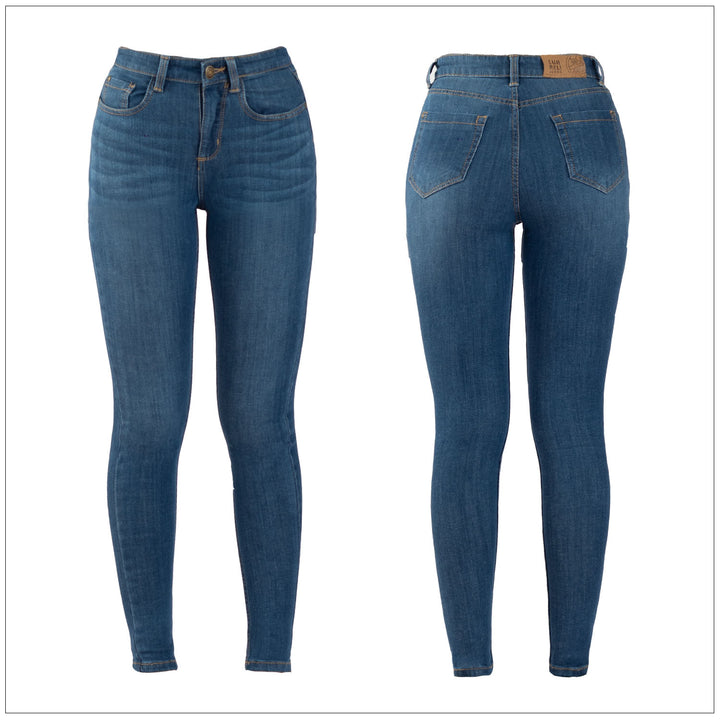 Mid Waist Slim Fit Jean - Mid Wash – view 2 – Lurreli