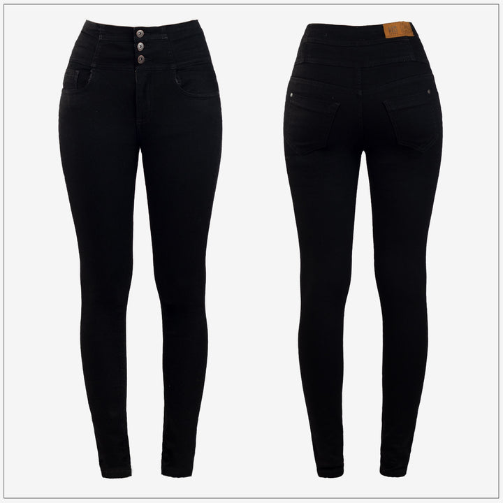 High Waist Slim Fit Jean - Dark Wash – view 2 – Lurreli