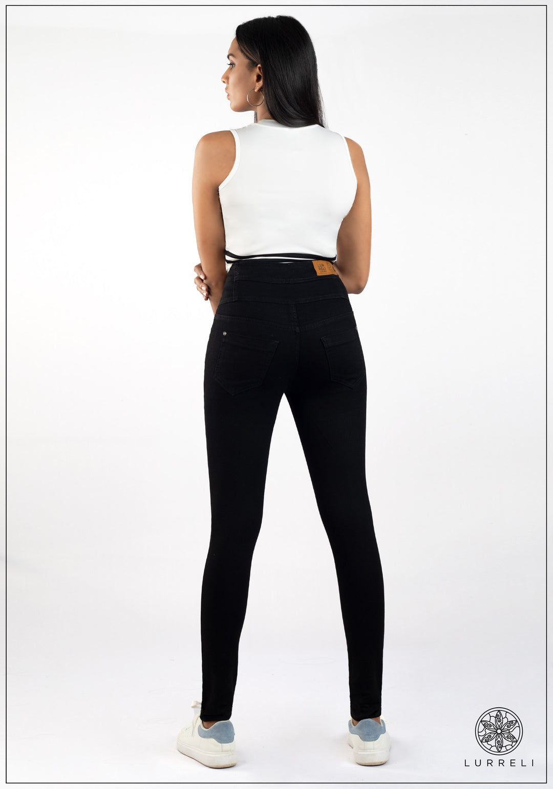 High Waist Slim Fit Jean - Dark Wash – view 3 – Lurreli