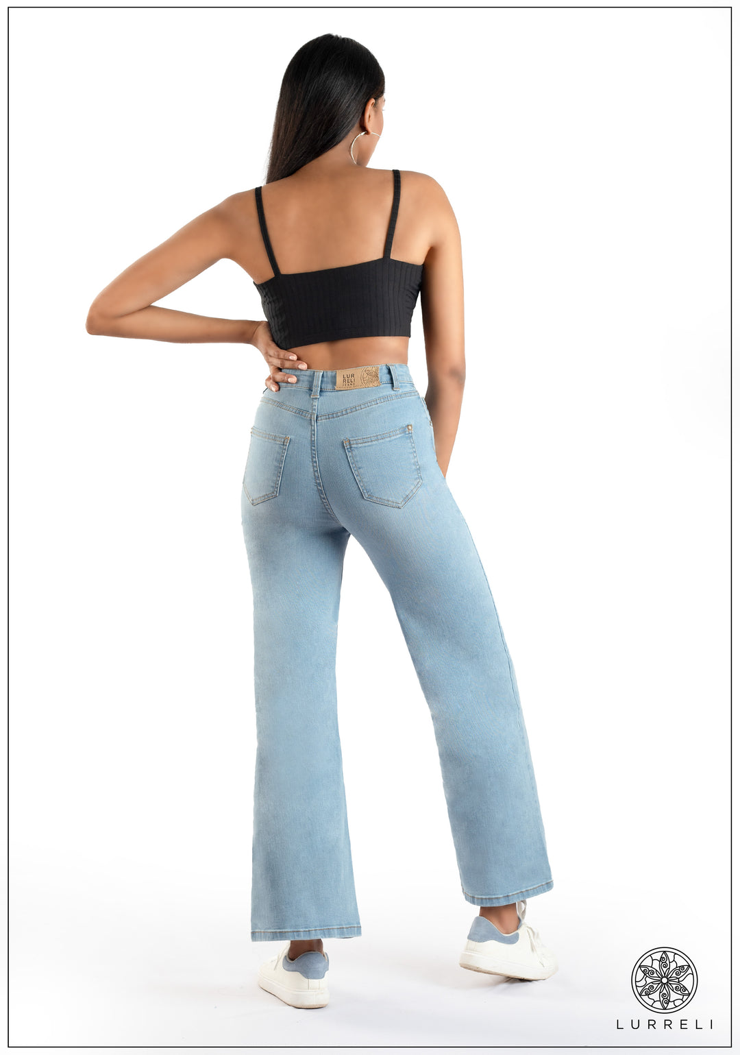 High Waist Wide Leg Jean - Super Light Wash – view 3 – Lurreli
